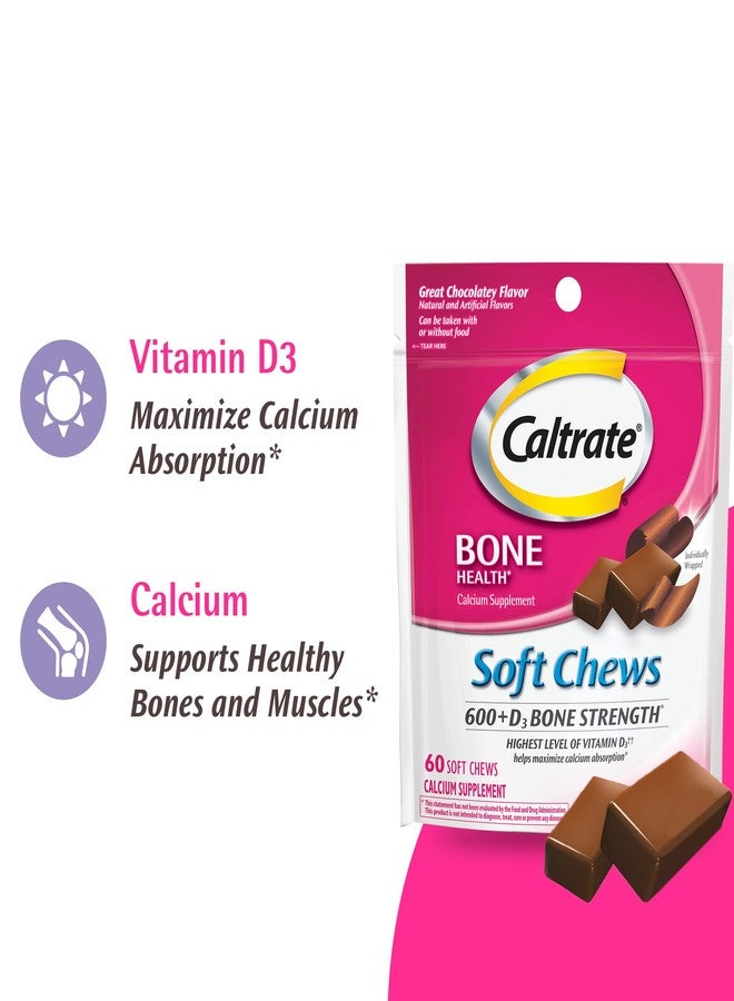 Caltrate Soft Chews 600 Plus D3 Calcium Vitamin D Supplement, Chocolate Truffle - 60 Count - Image 5