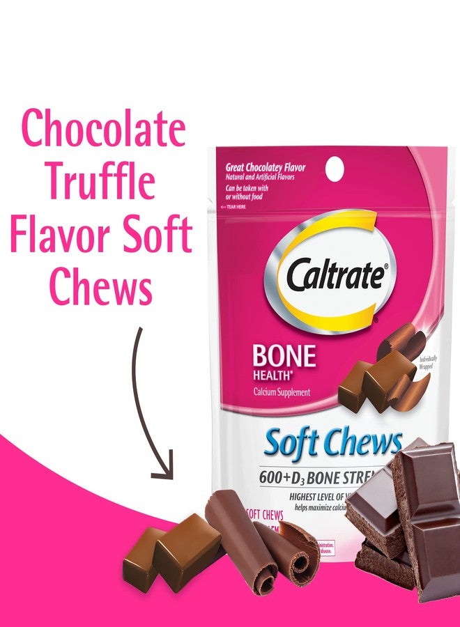 Caltrate Soft Chews 600 Plus D3 Calcium Vitamin D Supplement, Chocolate Truffle - 60 Count - Image 2