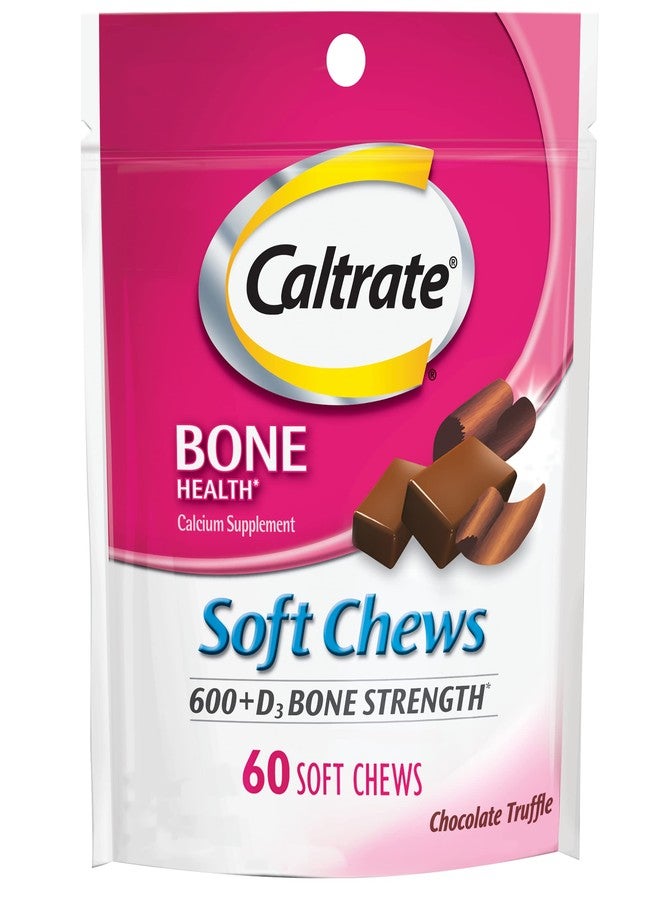 Caltrate Soft Chews 600 Plus D3 Calcium Vitamin D Supplement, Chocolate Truffle - 60 Count - Image 1