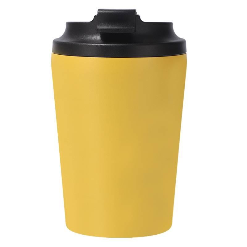 350 ml Stainless Steel Coffee Mug in Stainless Steel with Ceramic Lining Yellow finish , for School Days - Image 1