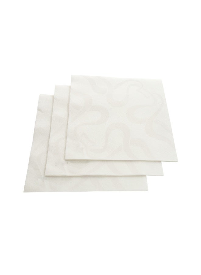 Restaurantware Luxenap 15.75 Inch Disposable Napkins, 600 Soft Linen Like Napkins - Absorbent, Air Laid, White With Vintage Pattern Paper Cloth Like Napkins, Pre-folded, For Dinner Party Guests  - Image 2