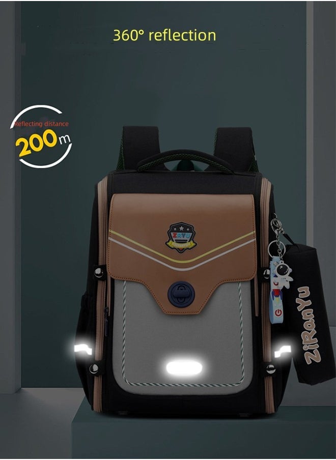 Generic Boys Trolley School Bags Large Capacity Kids' Bookbag Students Rolling Backpack Travel Wheeled Kids' Luggage Bag for Elementary Girls Schoolbag  - Image 4