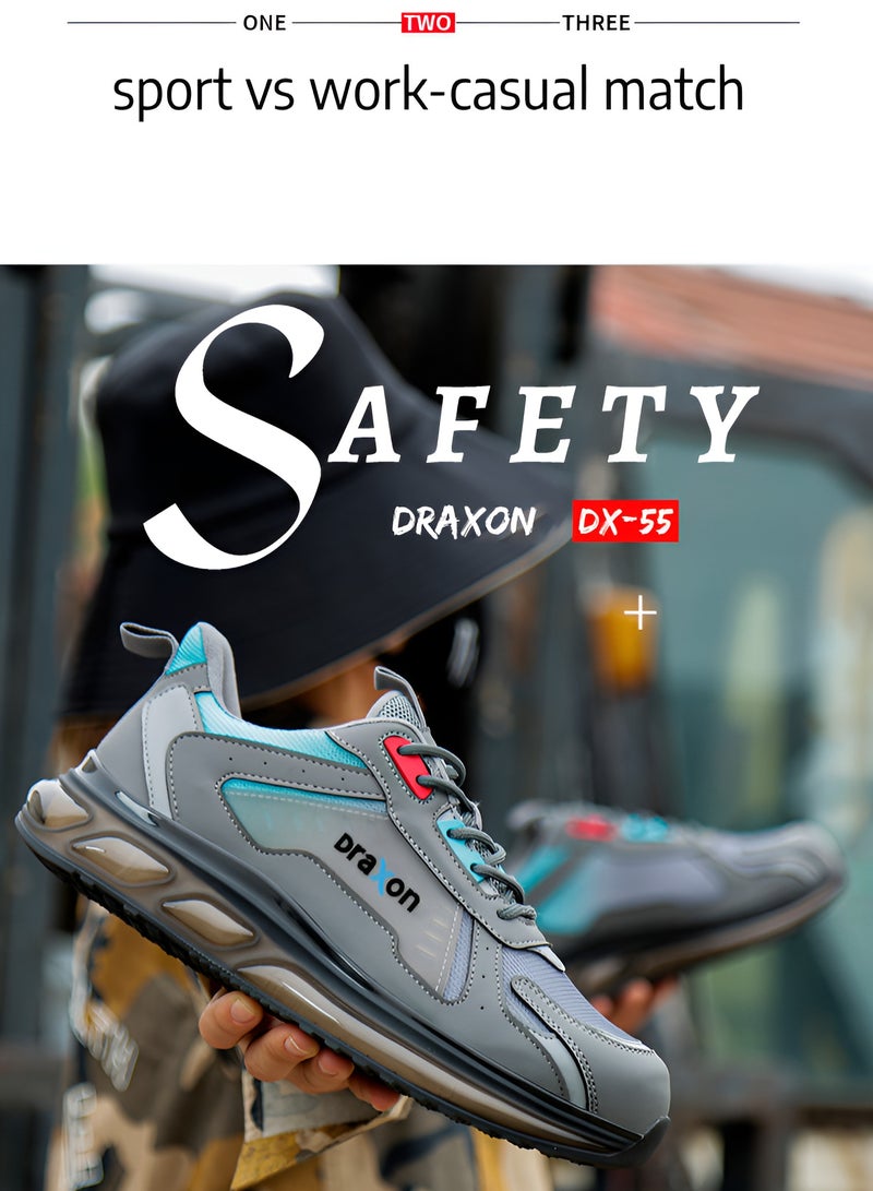 دراكسون أحذية أمان عصرية دراكسون للرجال والنساء بمعيار CE مع مقدمة فولاذية ونعل أوسط خفيف الوزن ومضاد للثقب، مناسبة لأعمال البناء(DX-55) - Image 4