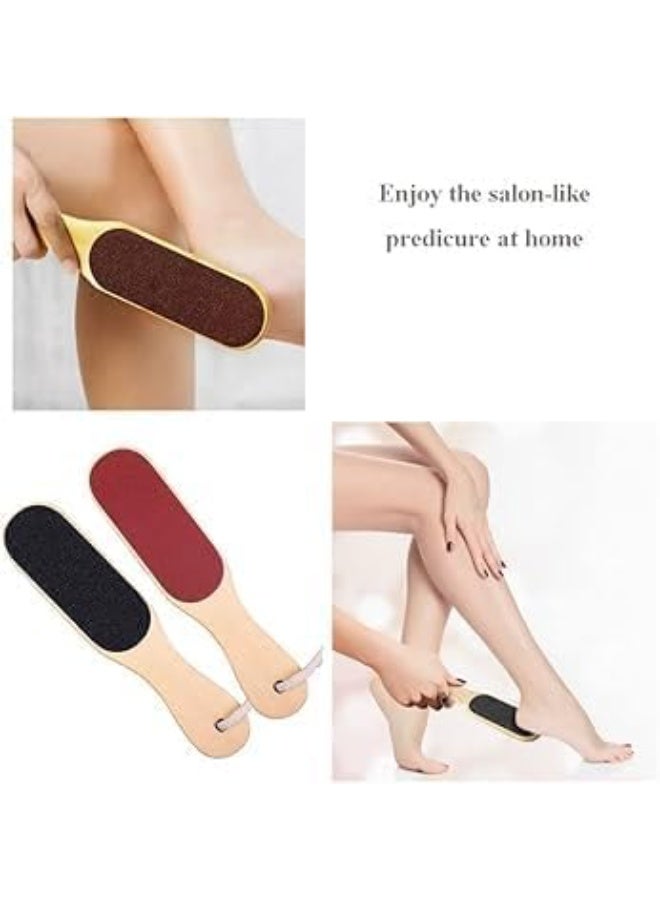 مبرد قدم خشبي مزدوج الجانبين لإزالة الجلد الميت ومسامير القدم – أداة باديكير فعالة للعناية بالقدمين الجافة والرطبة - Image 5