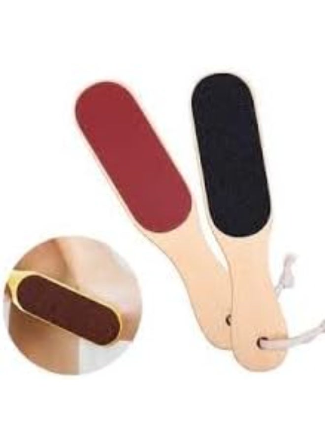 مبرد قدم خشبي مزدوج الجانبين لإزالة الجلد الميت ومسامير القدم – أداة باديكير فعالة للعناية بالقدمين الجافة والرطبة - Image 4