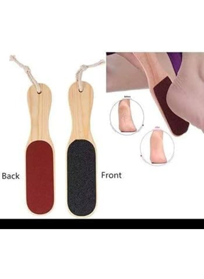مبرد قدم خشبي مزدوج الجانبين لإزالة الجلد الميت ومسامير القدم – أداة باديكير فعالة للعناية بالقدمين الجافة والرطبة - Image 2