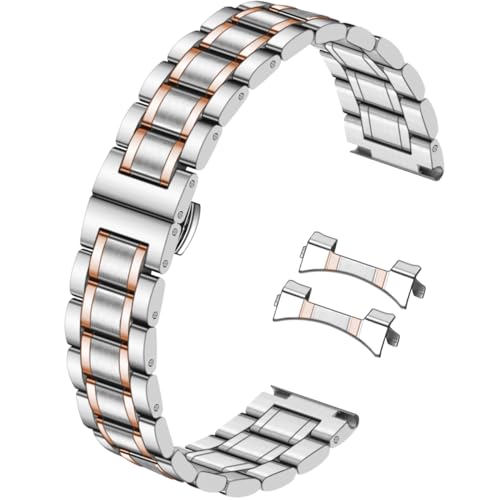 Juntan 18mm 20mm 22mm 24mm Watch Band Stainless Steel Quick Release Watch Bands Straps Curved & Straight Ends fit for Samsung Galaxy Watch 6/5/4/3 Metal Watch Bracelet for Men Women - Image 1
