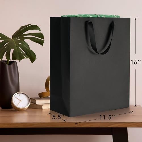 MOXARYSU Extra Large Black Gift Bags 16x6x12 Inch 3pcs Gift Bags With Handles Bulk For Party Shopping Birthday Wedding - Image 3