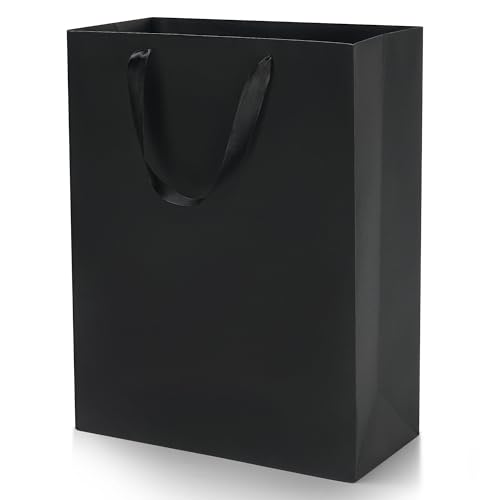 MOXARYSU Extra Large Black Gift Bags 16x6x12 Inch 3pcs Gift Bags With Handles Bulk For Party Shopping Birthday Wedding - Image 1