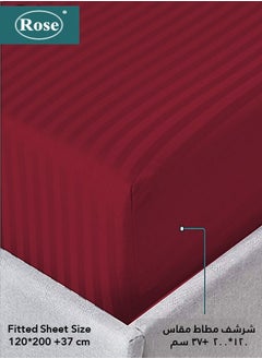 Rose ROSE Striped Luxury Hotel Comforter, Premium Microfiber, Set of 4 pieces, Soft Lightweight, Extra Twin size 260x170 cm, Burgundy  - Image 3