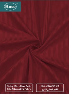 Rose ROSE Striped Luxury Hotel Comforter, Premium Microfiber, Set of 4 pieces, Soft Lightweight, Extra Twin size 260x170 cm, Burgundy  - Image 5