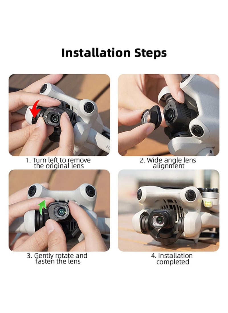 SYOSI - عدسة Mini 4 Pro واسعة الزاوية، مناسبة لطائرة DJI Mini 4 Pro بدون طيار، توسع نطاق العرض بنسبة 25%، ملحق أساسي لكاميرا الطائرة بدون طيار لتحسين التصوير الفوتوغرافي والفيديو - Image 1