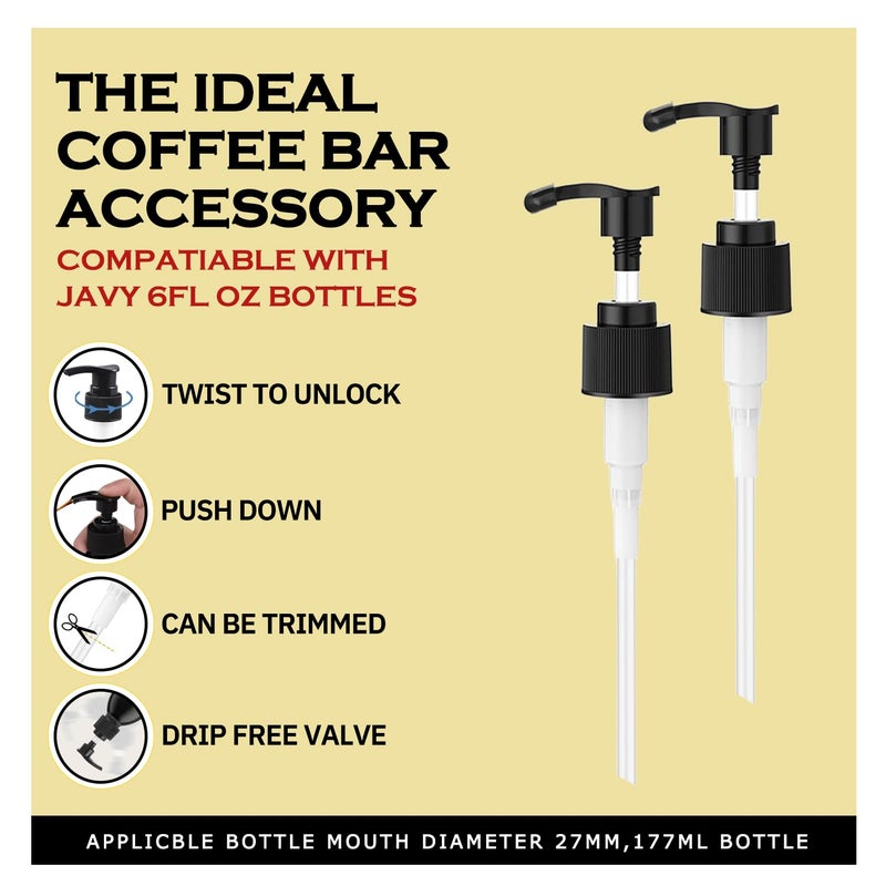 Oxyooh Syrup Pump for Javy Coffee Concentrate 6fl oz, 2 Pack Syrup Pump Dispenser Compatiable with Javy Protein Coffee Concentrate for 177ml Bottle, Replaces Measuring Spoon - Image 2