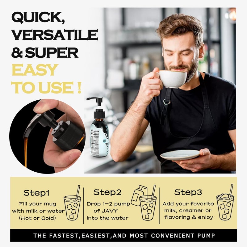 Oxyooh Syrup Pump for Javy Coffee Concentrate 6fl oz, 2 Pack Syrup Pump Dispenser Compatiable with Javy Protein Coffee Concentrate for 177ml Bottle, Replaces Measuring Spoon - Image 4
