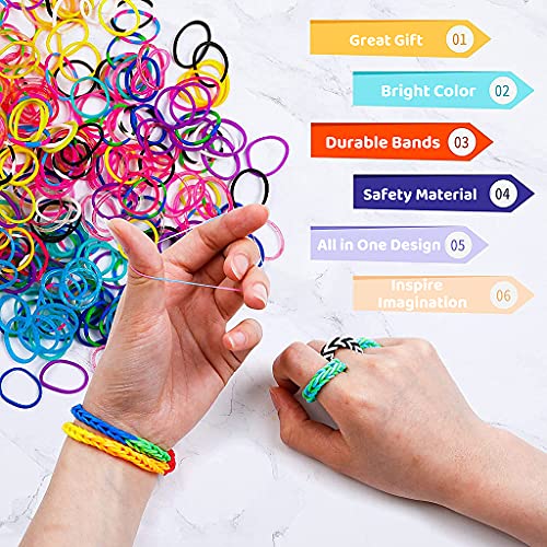 PATPAT® Loom Band Bracelet Making Kit for Kids, 2500+ Colorful Rubber Bands with Charms, Beads, Clips, Tools & Organizer Box, DIY Jewelry Craft Set Kids Craft Toys - Image 2