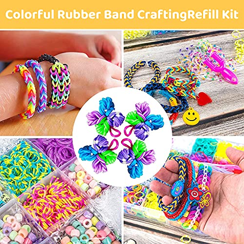 PATPAT® Loom Band Bracelet Making Kit for Kids, 2500+ Colorful Rubber Bands with Charms, Beads, Clips, Tools & Organizer Box, DIY Jewelry Craft Set Kids Craft Toys - Image 4