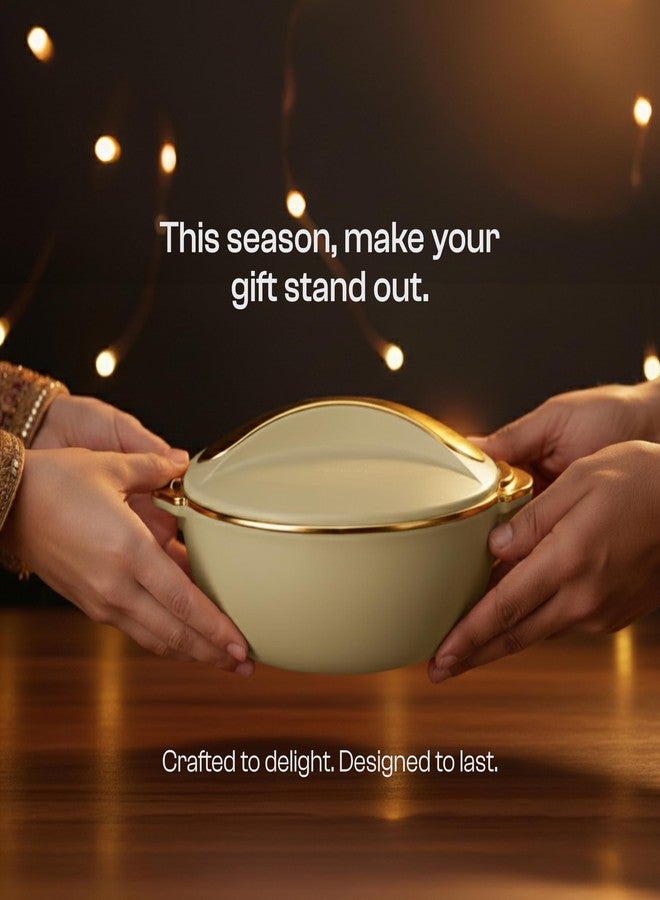 Pinnacle Picasso Luxe Insulated Casserole Golden Edition with Stainless Steel Interior |Hot Pot Keeps Food Hot & Cold for Hours | Hot Box for Kitchen | Gift Casseroles with Lid (Luxe Pistachio, 2000 ml) - Image 5