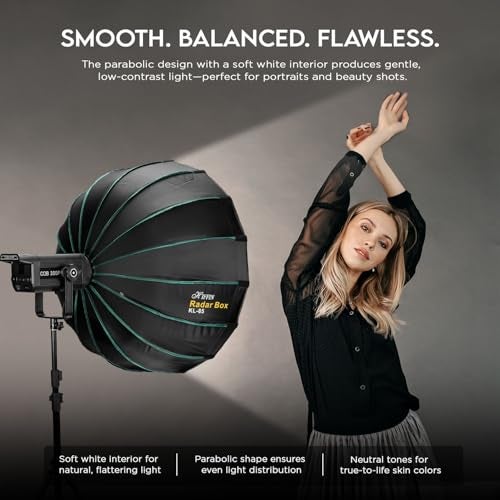 HIFFIN KL-85 (85cm) Octagonal Softbox Quick Release | Bowens Mount with Grid, 2 Diffusers & Beauty Dish | for Hiffin COB Lights & All Bowens Mount Studio Lights - Image 3