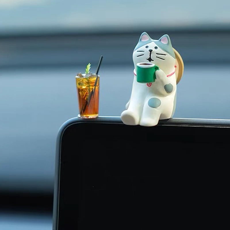 ITUBLE Girly Mini Lucky Cat Car Accessories Interior For Women Men Miniature Car Dashboard Decorations Dash Board Charms Truck Rearview Mirrors Decoration Auto Windows Decor Indoor Home Office Desk Oranments - Image 2