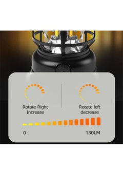 Aikenn Retro Camping Lantern Portable Camping Light Rechargeable IPX4 Waterproof Camping Lamp Hanging Dimmable COB Brightness Tent Light for Outdoor Hiking Garden Fishing Emergency Dark Green  - Image 3