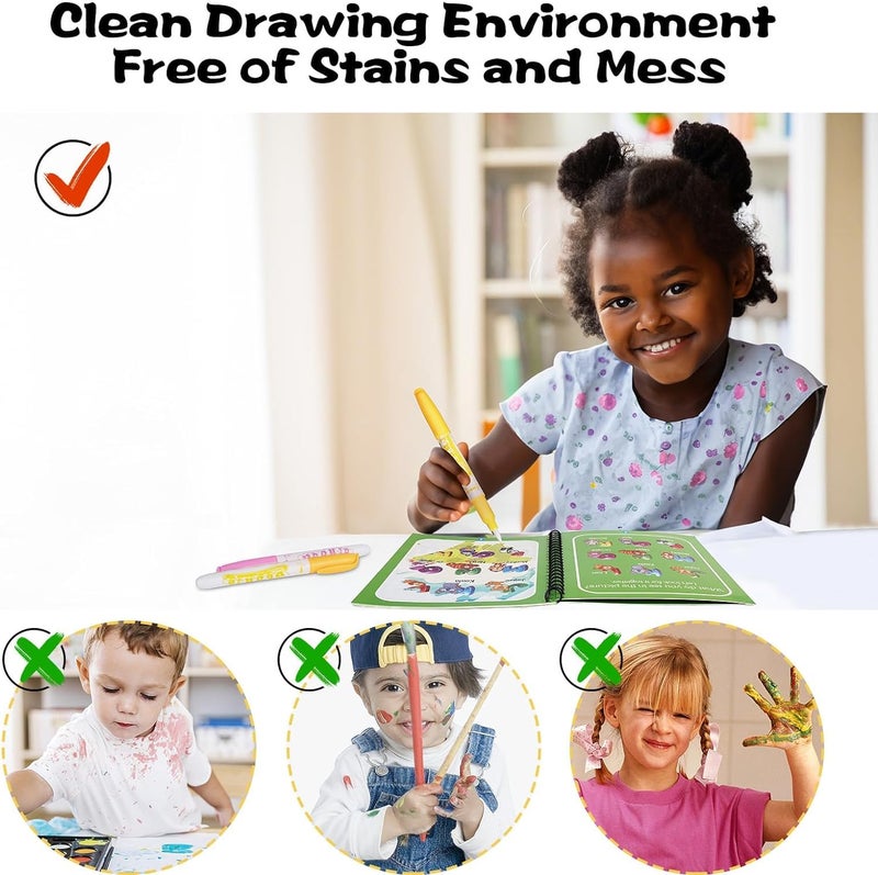 NSR Group (Pack of 4) Magic Water Coloring Doodle Book & Magic Pen Reusable Magic Water Quick Dry Book Water Coloring Book Doodle Painting Board for Children Education Drawing Pad - Image 5