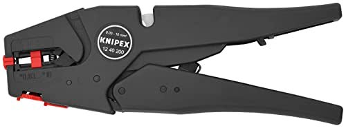 KNIPEX مقص أسلاك كنيبيكس ذاتي الضبط 8-32 AWG، أسود مع عدادات وبراغي برتقالية - Image 1