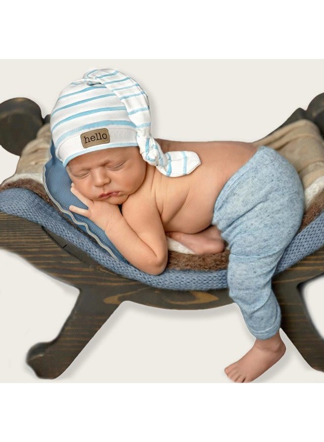Vedory Fashion Newborn Boys Girls Baby Photo Shoot Props Outfits Crochet Clothes Long Tail Hat Pants Photography Props (GrayA) - Image 2