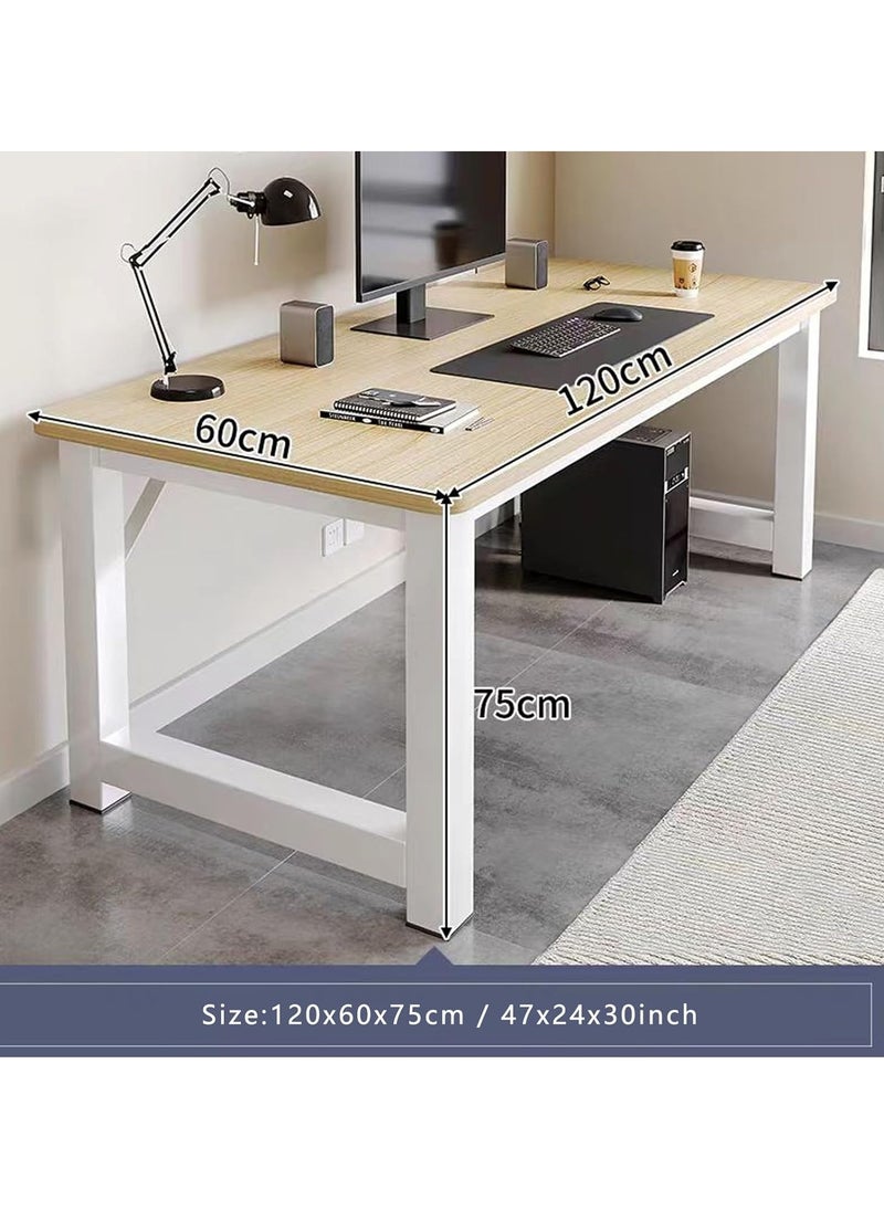 Generic - Computer Desk Table, Office Writing Work Student Study Desk, Computer Laptop Table Desk, Office Corner Desk, Home Office Desk, Wooden Table for Home Bedroom Office, Gaming Desk, 120x60x75cm - Image 1
