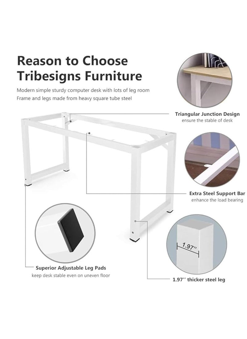 Generic - Computer Desk Table, Office Writing Work Student Study Desk, Computer Laptop Table Desk, Office Corner Desk, Home Office Desk, Wooden Table for Home Bedroom Office, Gaming Desk, 120x60x75cm - Image 1