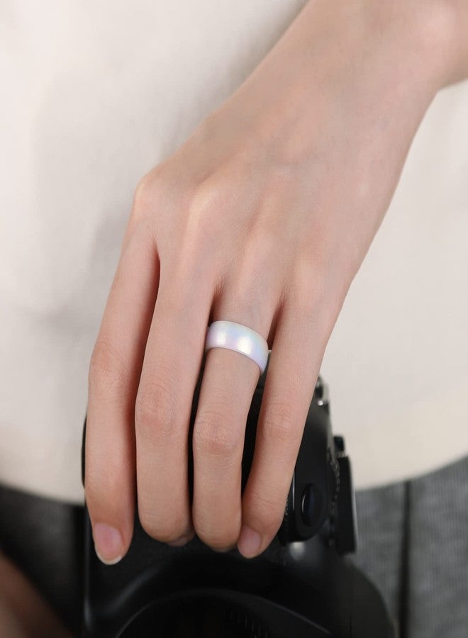 Egnaro Inner Arc Ergonomic Breathable Design- Silicone Rings for Women with half sizes- Women's Silicone Wedding Band，5.5mm Wide-2mm Thick - Image 3