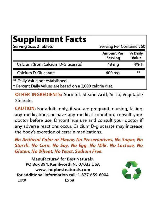 Calcium Dglucarate 200 Mg 120 Tablets - pzsku/Z6AFF05ADEB8E83186C76Z/45/_/1695146144/b015613e-241b-4272-97e9-eee553dc5b99