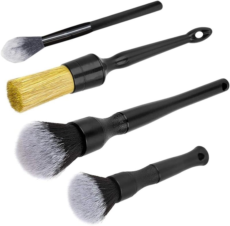 VOLTT  4 Pcs Car Cleaning Brush Set, Car Cleaning Brush for Cleaning Wheels, Car Interiors, Air Vents, Dashboards - Image 1