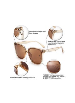 FEISEDY Polarized Fashion Sunglasses Oversized Women Men Retro Square Sun Glasses Big Vintage Shades UV Protection B2600  - Image 4