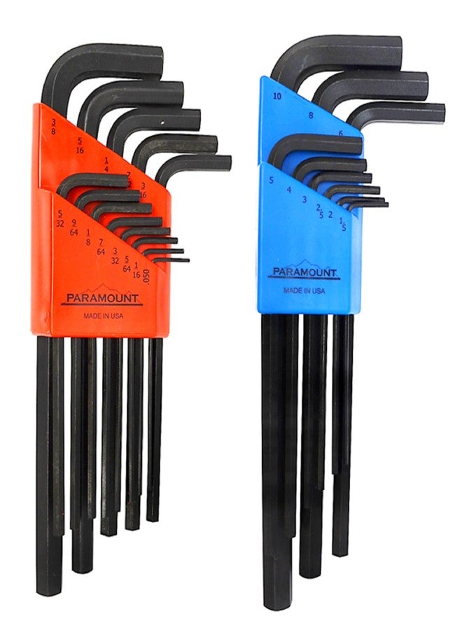 Paramount Inch & Metric Steel 22 Piece Hex Key Set with L Handles - Image 1