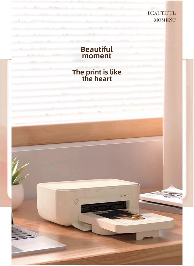 Generic - CP4100 Home Photo Printer – Compact Thermal Dye Sublimation Printer for Color Passport and 6-Inch Photos, Includes 54 Sheets of Paper, Bluetooth 5.2, and Wireless Connectivity - Image 1