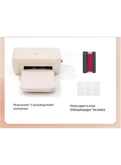 CP4100 Home Photo Printer – Compact Thermal Dye Sublimation Printer for Color Passport and 6-Inch Photos, Includes 54 Sheets of Paper, Bluetooth 5.2, and Wireless Connectivity