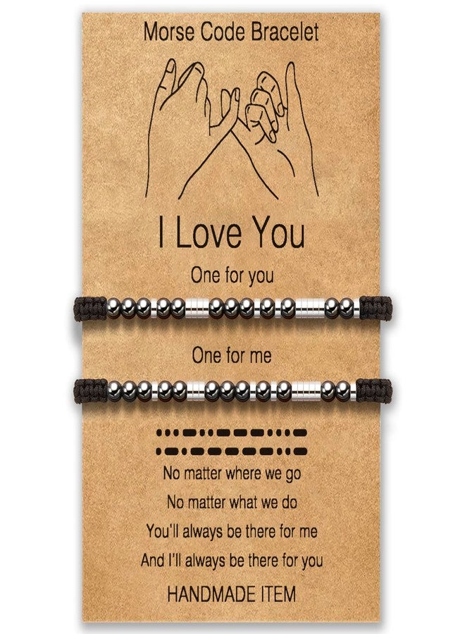 Desimtion Couples Christmas Gifts, Couples Bracelets I Love You Cute Couples Gifts for Boyfriend Girlfriend Long Distance Relationships Matching Bracelets - Image 1