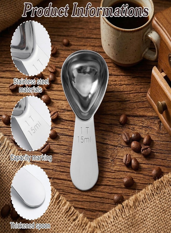 Elegaperma 3pcs Coffee Scoopers for Ground Coffee, 1 Tbsp Stainless Steel Measuring Spoon, Short Handle for Flour Tea Sugar Fits into Canisters - Image 3