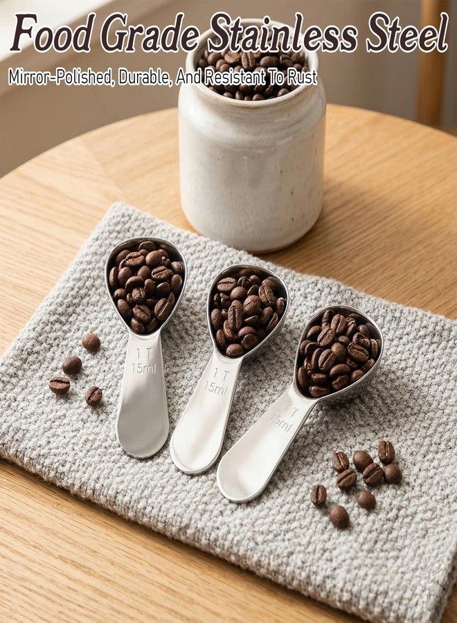 Elegaperma 3pcs Coffee Scoopers for Ground Coffee, 1 Tbsp Stainless Steel Measuring Spoon, Short Handle for Flour Tea Sugar Fits into Canisters - Image 4