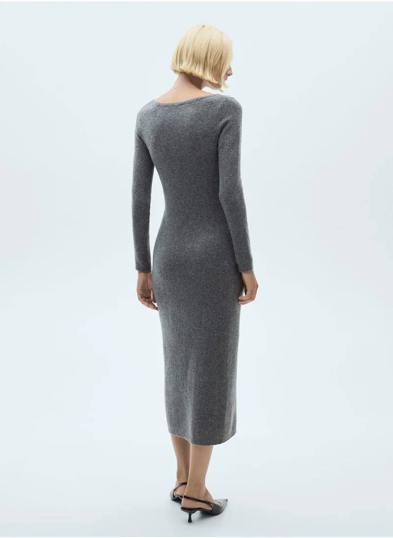 MANGO Crew Neck Dress