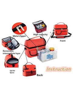 Reusable Insulated Cooler Lunch Bag - Office Work Picnic Hiking Beach Stay Cold Lunchbox Organizer with Adjustable Shoulder Strap for Women, Men (Red) - pzsku/Z6AFF774279D883E40B09Z/45/_/1687605768/8c76dee2-5292-4eb5-bcd3-210813814029