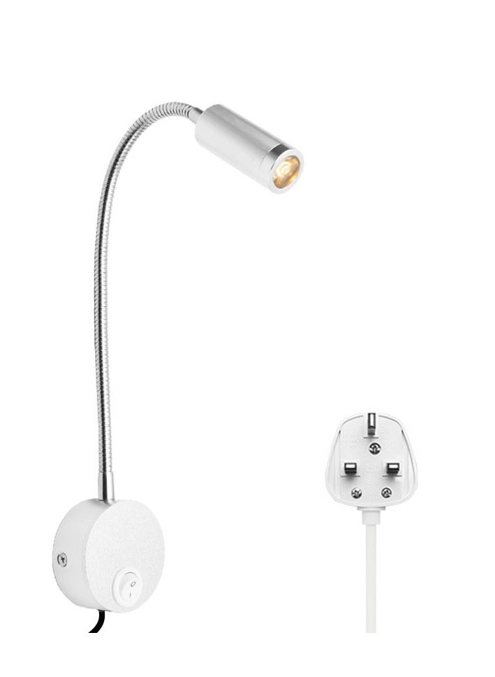 LED bedside reading wall light with 3 plugs and switches, suitable for bedrooms, offices, workbenches, and studios - Image 3