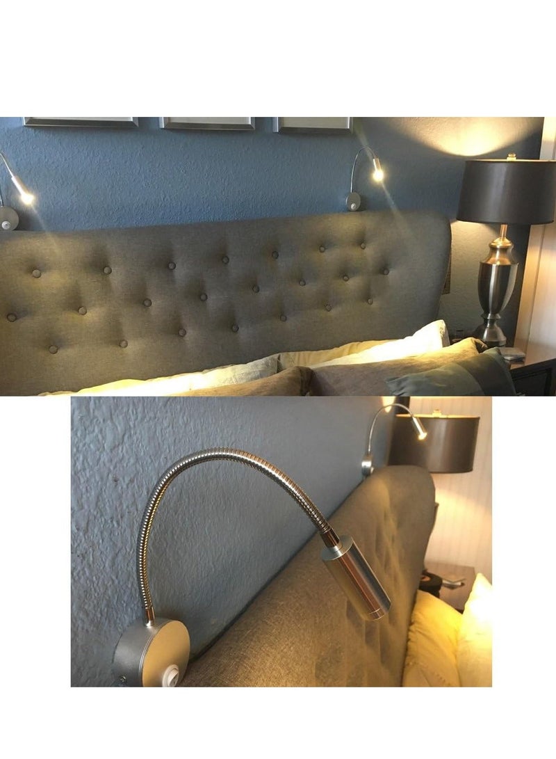 LED bedside reading wall light with 3 plugs and switches, suitable for bedrooms, offices, workbenches, and studios - Image 5