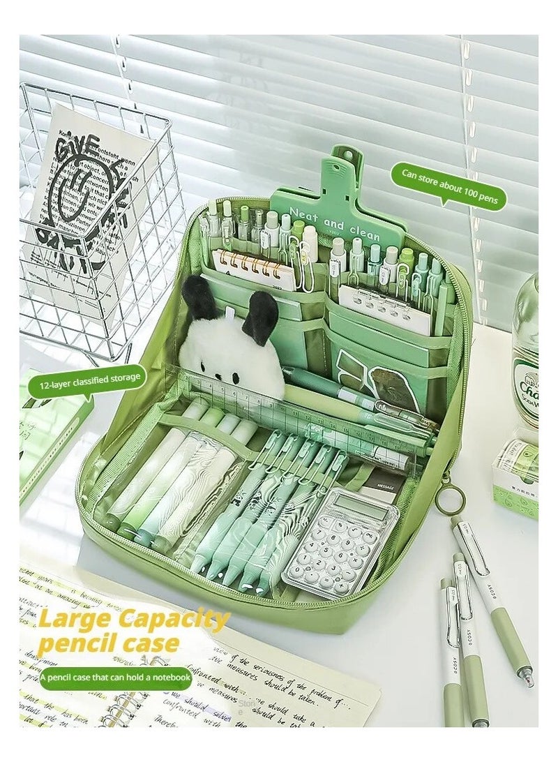 Loquat A 12 Layer Pencil Case Bag With A Large Capacity Multi Functional Ideal For Organizing Pens Sketchbooks Or Notes And Even Useful For Makeup And Hand Tools Useful For Design Black - Image 3