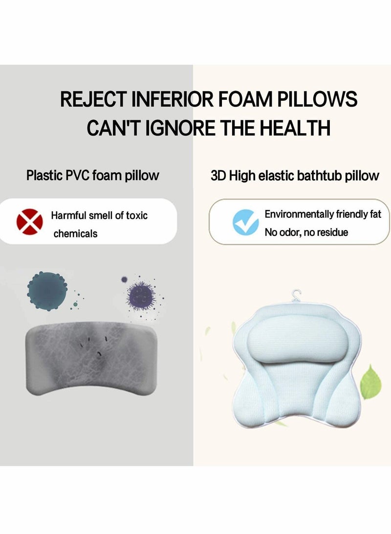 Excefore Bath Pillows, 4D SPA Air Mesh Bathtub Pillows for Tub, Shower Head Neck Shoulder - Image 4