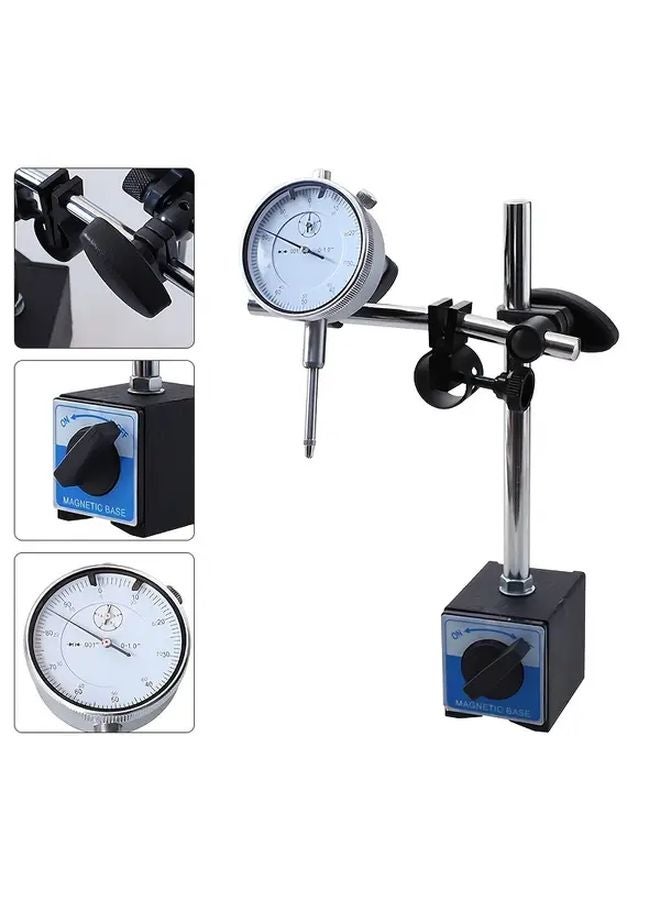 1in Set Dial Indicator With Magnetic Base 10mm Range 0 01mm Precision Heavy Duty - Image 2