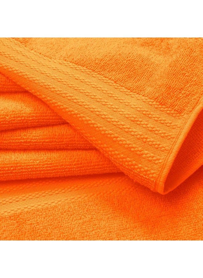 GLAMBURG - Premium Cotton 4 Pack Bath Towel Set - 100% Pure Cotton - 4 Bath Towels 27x54 - Ideal for Everyday use - Ultra Soft & Highly Absorbent - Orange - Image 1