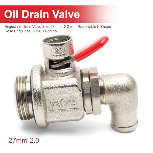 Camotokiit Oil Drain Valve with removable LShape Hose End Combo 27mm20 - Image 3