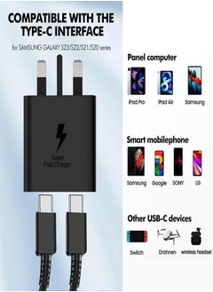 OULIYO 45W for Samsung Super Fast Phone Charger, Power Adapter with USB C Plug and Cable  - Image 3