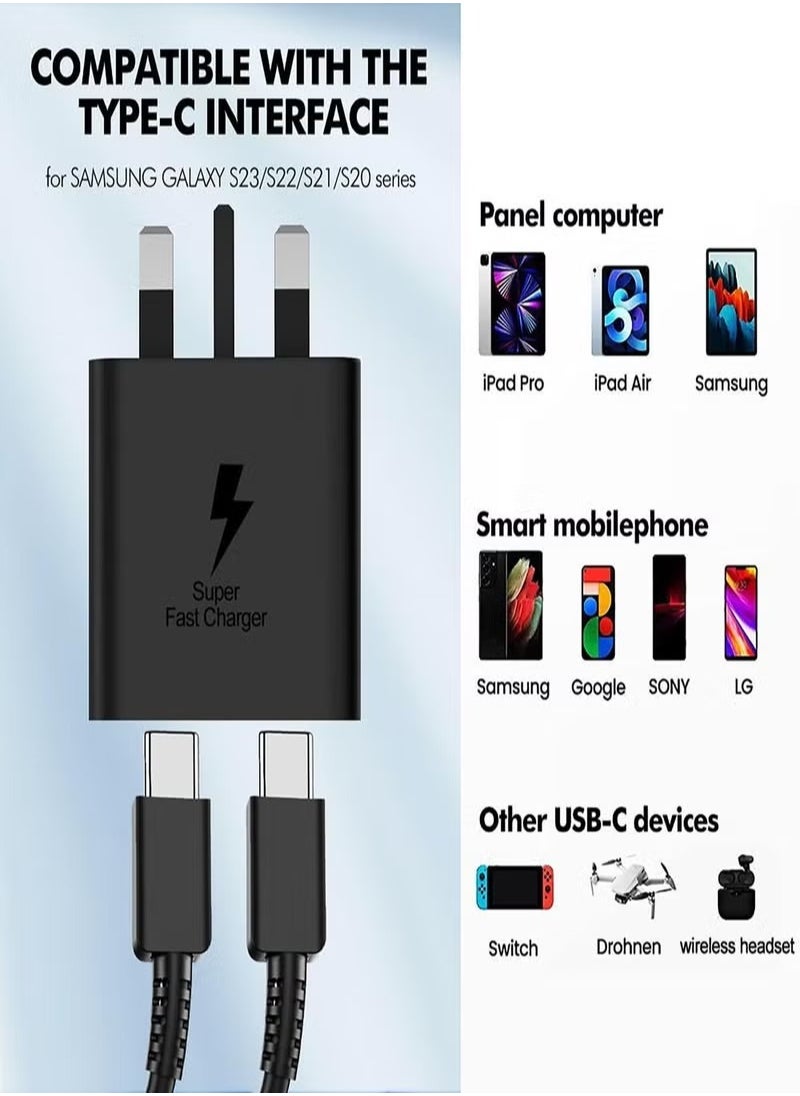 OULIYO 45W for Samsung Super Fast Phone Charger, Power Adapter with USB C Plug and Cable  - Image 3